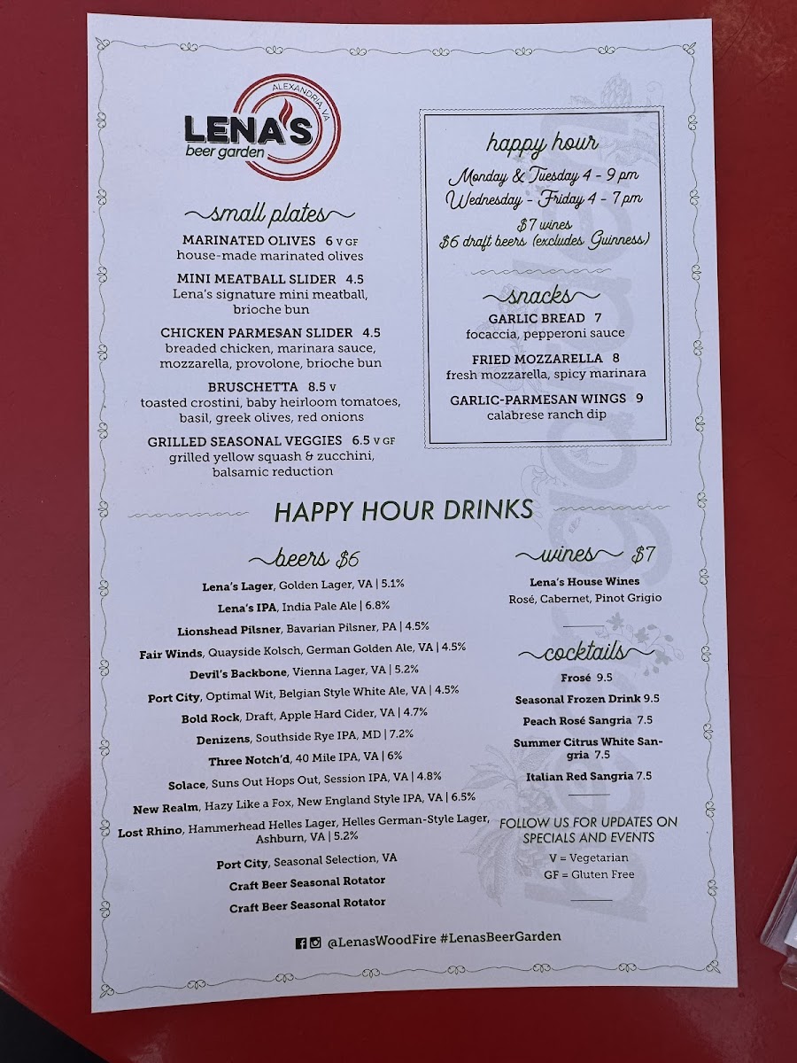 Menu Lena's Wood-Fired Pizza & Tap - Italian Cuisine-5