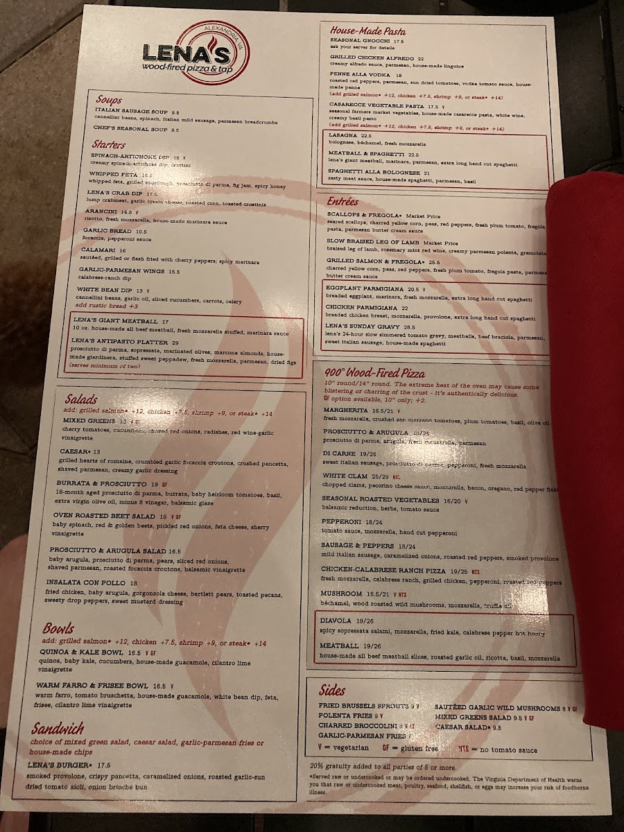 Menu Lena's Wood-Fired Pizza & Tap - Italian Cuisine-6